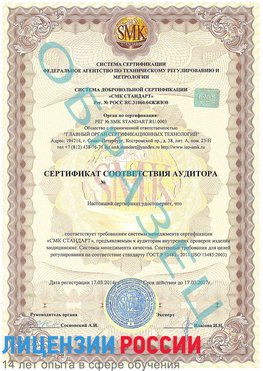 Образец сертификата соответствия аудитора Новониколаевский Сертификат ISO 13485